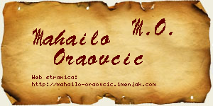 Mahailo Oraovčić vizit kartica